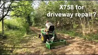 Driveway Repair with the John Deere X758 and Frontier BB2048L Box Blade