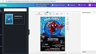 How to make a Spiderman Pool Party Birthday Invitation for Boy step by step on www.bobotemp.com