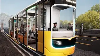 Поездка на трамвае Alpha - S14D3 по маршруту 8 в игре Tram Simulator Urban Transit