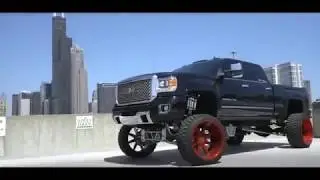 lifted truck GMC DENALI XM-304 26x14 full glossy red
