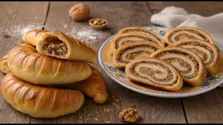 Traditional Walnut Roll and Walnut Buns with Pear Jam | Homemade Recipe