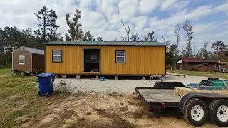 Turning A Portable Storage Shed Into A House ( Tiny Home ) For a friend! 1