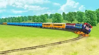 3 HIGH SPEED TRAINS vs SHARP BEND RAILROAD TRACK | Indian Railways | Train Simulator Classic
