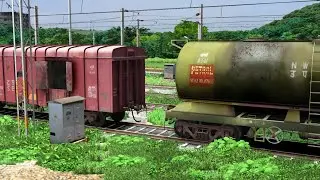 Wdg4d Coupling BTPN Wagons To BCNA freigh train | fumikiri train railroads crossings 
