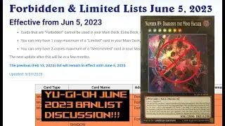 Yu-Gi-Oh June 2023 Banlist! HUGE Changes to The Format!