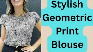 Temu Geometric Print Pleated Shirt Review | Stylish, Comfortable & Affordable Blouse + Coupon Code!