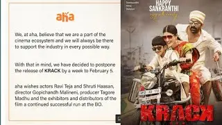 #krack movie on OTT AHA release date fixed