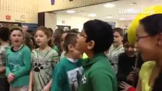 Gwynedd Square elementary school students participate in an anti-bullying assembly on Friday#NPIVnew