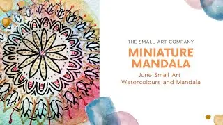 Miniature Mandala on Watercolour Summer Art