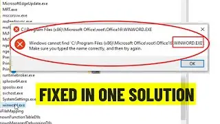 (ИСПРАВЛЕНО) Windows не может найти C:\Program Files\Microsoft Office\root\Office16\WinWord.exe |...