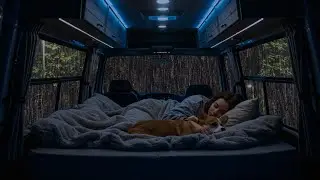 Relaxing Rain & Thunder on Cozy Car ⛈ Deep Sleep Sounds, Anxiety Relief, Stress Free Night Ambience