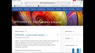 Welcome to MTH1W Video
