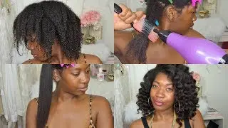 How To Safely Blow Dry Thick Natural Hair | Tension Method | PREVENT BREAKAGE |   4b HAIR BLOW OUT