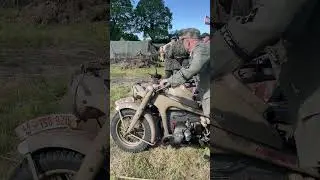 A Z&uuml;ndapp KS 750 military motorcycle and sidecar at the Overlord Show in Hampshire.