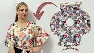 Very easy🦋 wrap blouse cutting and sewing | butterfly sleeves, butterfly blouse[FOR BEGINNERS]