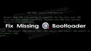 Repair missing bootloader | Boot-Repair Disk | GRUB Bootloader fix | BOOTMGR missing | NTLDR missing