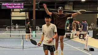 4.0 | CAN YOU WIN PICKLEBALL WITH A CRAMP?? Addison/Jacob VS Troy/Austin | VSA-LSU DUA CHUA