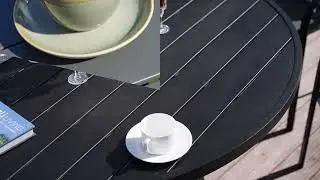 Patio Dining Table| Dining Set| Outdoor Dining| Metal Table| Round Table| Backyard Decor