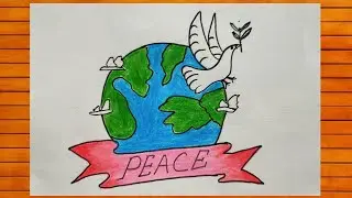International Peace Day Poster Drawing || Easy & Simple Dove Drawing By Kids drawing..