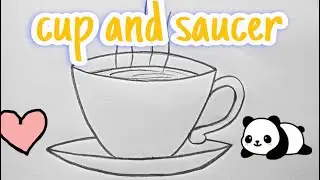 How to Draw Cup and Saucer Step-by-Step tutorial for kids and beginners(very easy)