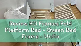 Review KD Frames Fold Platform Bed - Queen Bed Frame - Unfinished Wood Bed Frame - Foldable Bed Quee