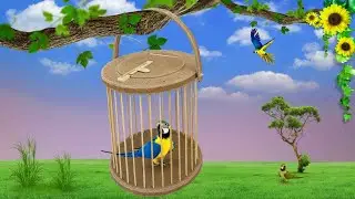 How to Make Bird Cage With Cardboard || Diy Mini Bird House || TJK Craft
