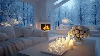 Snowy Winter  Ambience with Cozy Piano Lounge | Relaxing Focus Music for Deep Study