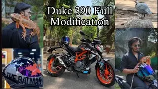 Duke 390 Full Modification | Custom Wrap, Lights & Stickers | Ultimate Bike Transformation!