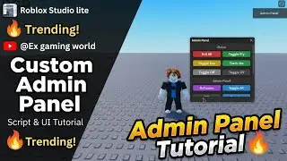   [FREE] Custom Admin Panel for Studio Lite (UI + Server Setup) | Roblox Scripting 