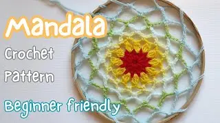 Scrap yarn ideas. How to crochet an easy Mandala. How to adjust the size. Easy crochet for beginners