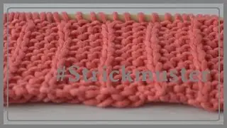 Hebemaschenmuster in Reihen stricken, Strickmuster