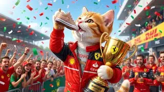 Underdog Cute Kitten Wins F1 Race Using 