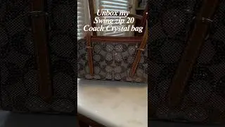 Unbox my Coach Crystal swing zip 20&rdquo; bag🤍!! ​⁠@coach #coachcrystalbag #swingzip #coach
