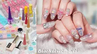 Bear Velvet Nails 🧸🌈 How to do cute bear nails with cat eye gel | Self nails | 네일아트 | 셀프네일 | 손톱연장
