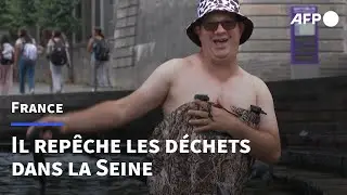 Eboueur star de TikTok, Ludovic traque les déchets dans la Seine et dans la rue | AFP