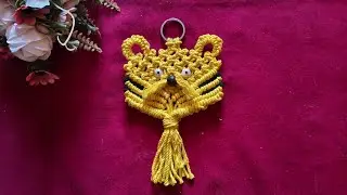 Macrame Tiger keychain tutorial🐯Step by step for beginners🐯Boho Style #macramekeychain #diykeychain 