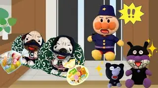 知らない人が来てもドアを開けないで！バイキンマンと赤ちゃんバイキンマンお留守番が上手にできるかな？アンパンマンおまわりさんが助けてくれるよ！悪い人が近づいてきたら大きな声で助けを呼ぼう！