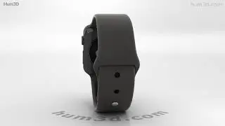 Apple Watch Edition Series 3 38mm GPS Gray Ceramic Case Gray/Black Sport Band 3D model by Hum3D.com