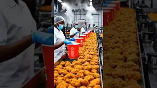 Inside the food factory 👀🍗 This is how food is made at scale! #foodfactory #factoryprocess #shorts