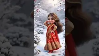 ❄️ Cute AI Girl Dance in Red Dress ❤️ | Little Star Dance #shorts