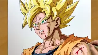 How to Draw Goku SSJ from Start to Finish | Easy Anime Drawing