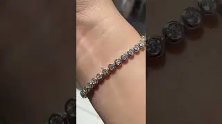 Round Brilliant Cut Moissanite Bezel Set Tennis Bracelet