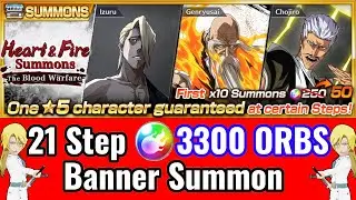21 STEPS (3300 ORBS) The Heart & Fire Summons: Blood Warfare Banner Summons!  - Bleach Brave Souls