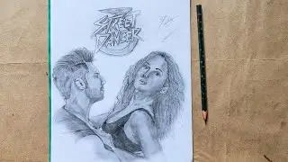 Street Dancer 3d drawing of Varun Dhawan Nora Fatehi street dancer