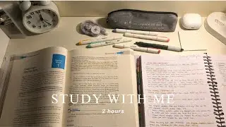 2-HOUR STUDY WITH ME 📚 [no break time, relaxing forest river sound with count up timer]