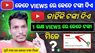 1 Lakh View Re Kete  Tanka Mile ! How Much Pay YouTube For 1 Lakh Views in Odia