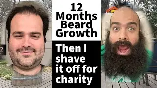 Full Year Beard Growth Time Lapse and I shave it off for charity!