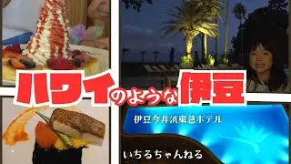 【ハワイのような伊豆】伊豆今井浜東急ホテル（最上階スーペリアルームのお部屋紹介、ビーチ直結、プール、ランチ、フルコースディナー、朝食ビュッフェ、夜のお散歩、ショップ、館内案内など）