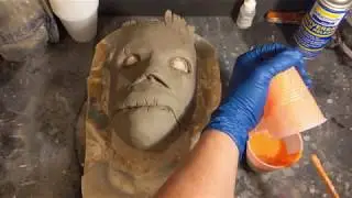 Using Rebound 25 silicone to mold a Halloween mask pt.1