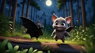 Six Baby Bats Fly Through the Sky | Flying Animal Song for Kids | Fun Nursery Rhymes and Baby Songs